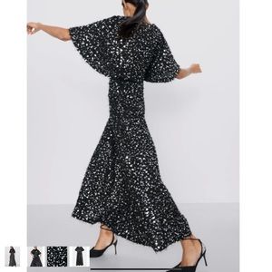 ZARA Limited Edition Pearl and Sequin Midi Dress (Size - M)